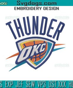 Oklahoma City Thunder Logo Embroidery Design File, Thunder OKC Embroidery Design File