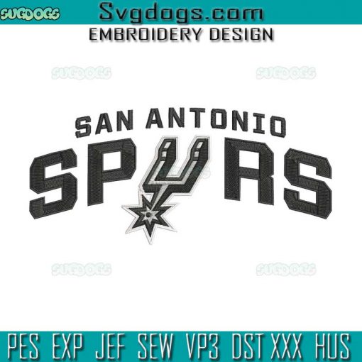 San Antonio Spurs Embroidery Design File, San Antonio Spurs Logo Embroidery Design File