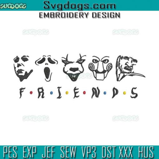 Halloween Friends Embroidery Design File, Halloween Horror Movies Embroidery Design File, Horror Friends Embroidery Design File