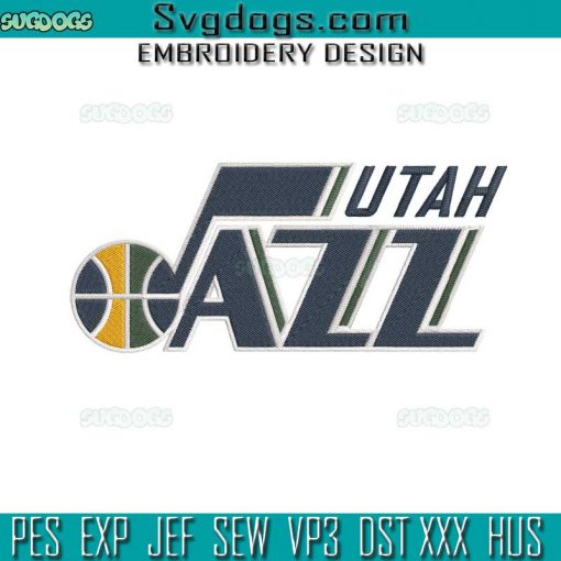 Utah Jazz Embroidery Design File, Utah Jazz Logo NBA Embroidery Design File