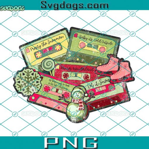 Christmas Music Cassette Tapes PNG, Christmas Music PNG, Retro Christmas PNG