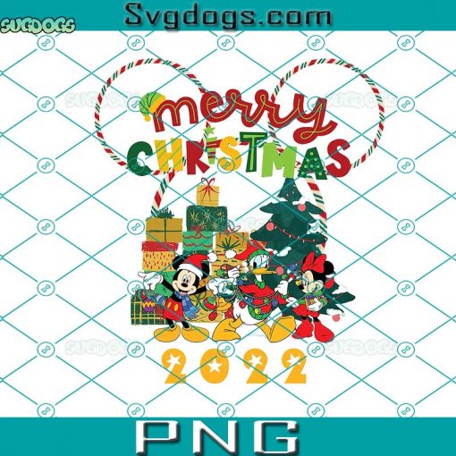 Christmas With Cartoon Characters 2022 PNG, Family Christmas PNG, Mickey Donald Christmas PNG