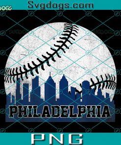 Philadelphia PNG, Philly Cityscape Baseball Philadelphia Skyline Retro Vintage PNG, Philadelphia Baseball PNG