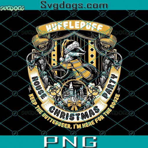 Holidays At The Hufflepuff House PNG, Harry Potter Hufflepuff PNG, Keep The Butterbeer PNG, Christmas Party PNG