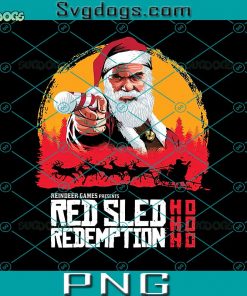 Red Sled Redemption PNG, Ho Ho Ho PNG, Christmas PNG