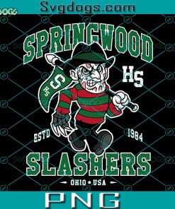 Springwood Slasher PNG, Springwood High School Mascot PNG, Vintage Distressed Horror College Mascot Classic PNG