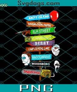 Horror Town PNG, Amity Island PNG, Camp Crystal Lake PNG, Hddonfiels PNG, Woodsboro PNG