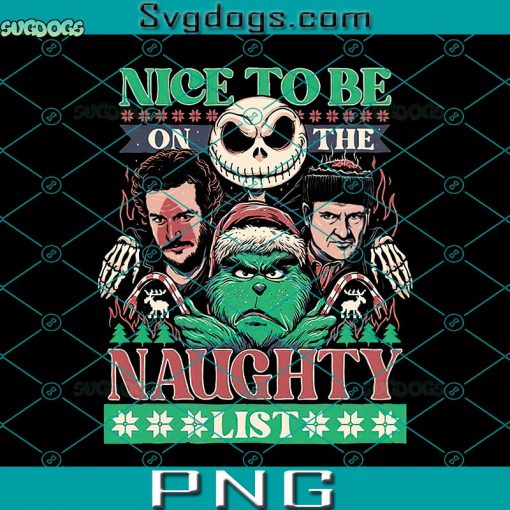 Naughty List PNG, Nice To Be On The Naughty List PNG, Trending Christmas 2022 PNG, Grinch, Marv, Harry PNG