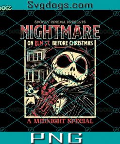 Nightmare On Elm PNG, Nightmare Before Christmas PNG, Jack Skeleton PNG, Spooky Cinema PNG