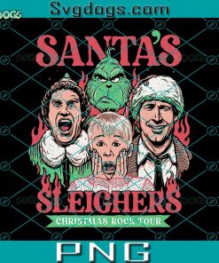 Santa Sleighers PNG, Christmas Rock Tour PNG, Wife Christmas PNG, Home Alone Tee PNG