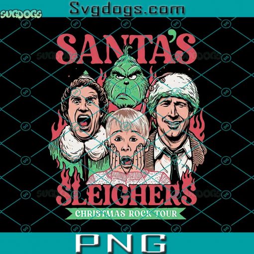 Santa Sleighers PNG, Christmas Rock Tour PNG, Wife Christmas PNG, Home Alone Tee PNG