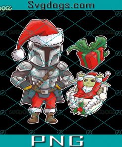 Santa Mando PNG, The Mando Star Wars PNG, Baby Yoda PNG