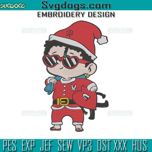 Baby Benito Christmas Embroidery Design File, Bad Bunny Embroidery Design File