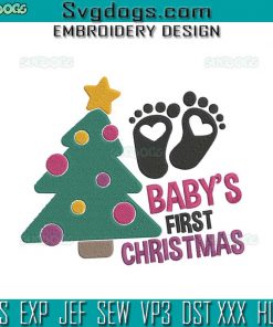 Baby First Christmas Embroidery Design File, Baby First Xmas Embroidery Design File, Christmas Onesi Embroidery Design File