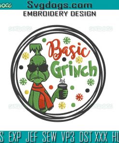 Basic Grinch Christmas Embroidery Design File, Christmas Grinch Embroidery Design File