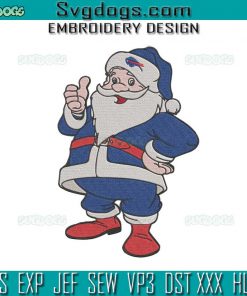 Santa Buffalo Bills NFL Embroidery Design File, Santa Christmas Embroidery Design File