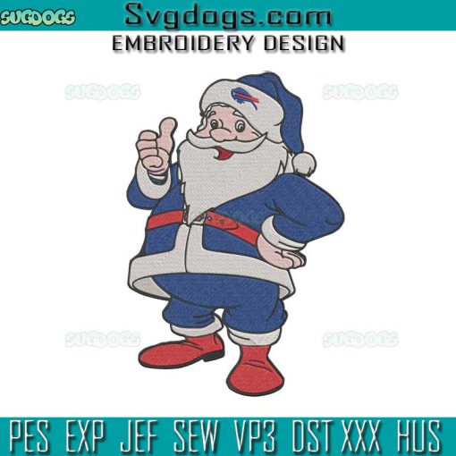 Santa Buffalo Bills NFL Embroidery Design File, Santa Christmas Embroidery Design File