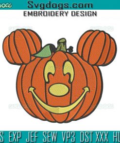 Mickey Pumpkin Embroidery Design File, Halloween Pumpkin Embroidery Design File