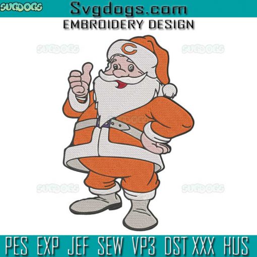 Santa Chicago Bears NFL Embroidery Design File, Christmas Santa Claus Embroidery Design File