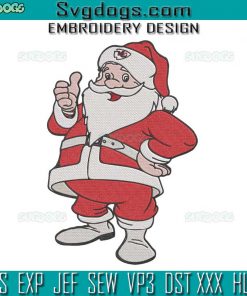 Chiefs Santa Claus Embroidery Design File, NFL Football Team Embroidery Design File