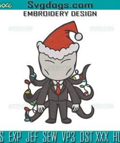 Christmas Chibi Slender Man Embroidery Design File, Slender Man Embroidery Design File