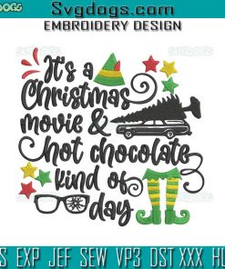 Christmas Movie And Hot Cocoa Embroidery Design File, Christmas Story Embroidery Design File