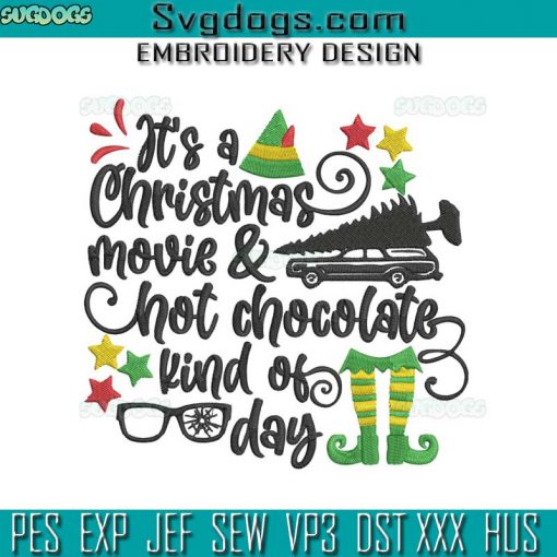 Christmas Movie And Hot Cocoa Embroidery Design File, Christmas Story Embroidery Design File