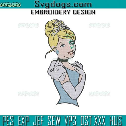 Cinderella Sugar Embroidery Design File, Cinderella Princess Embroidery Design File