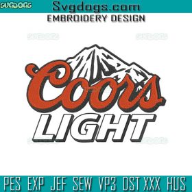 Coors Light Beer Logo Embroidery Design File, Coors Light Mountain ...