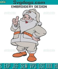 Denver Broncos Santa Embroidery Design File, Christmas NFL Embroidery Design File