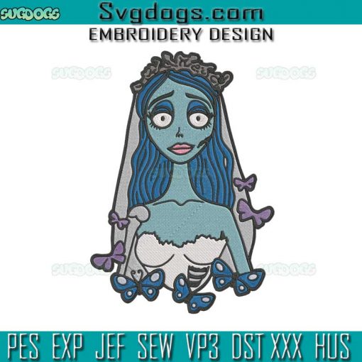 Emily Corpse Bride Embroidery Design File, Emily Halloween Embroidery Design File