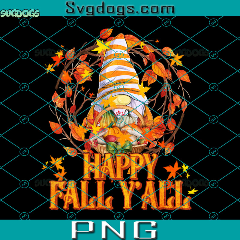 Happy Fall Yall PNG, Happy Fall Y’all Gnome Leopard Pumpkin PNG, Funny