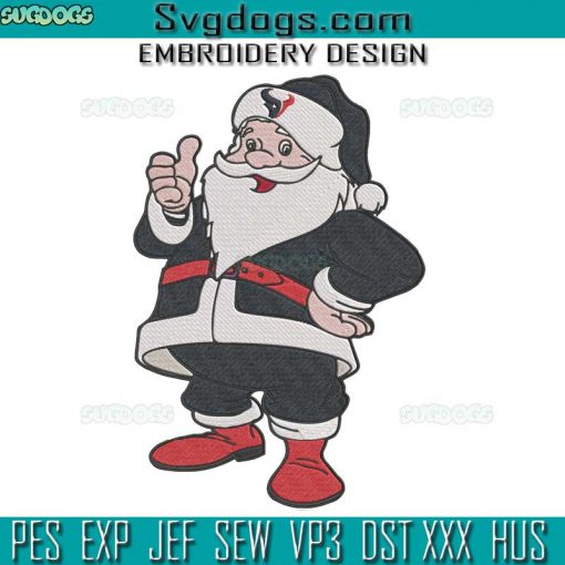 Houston Texans NFL Santa Embroidery Design File, Santa Christmas Embroidery Design File