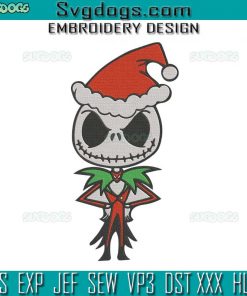 Jack Skellington Chibi Christmas Embroidery Design File, Jack Christmas Embroidery Design File