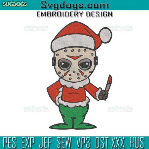 Jason Voorhees Christmas Hat Embroidery Design File, Jason Voorhees Halloween Embroidery Design File