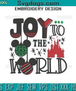 Joy To The World Disney Embroidery Design File, Mickeys Very Merry Christmas Embroidery Design File