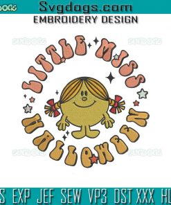 Little Miss Halloween Embroidery Design File, Little Miss Halloween Queen Embroidery Design File