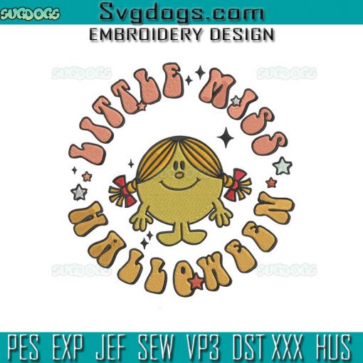 Little Miss Halloween Embroidery Design File, Little Miss Halloween Queen Embroidery Design File