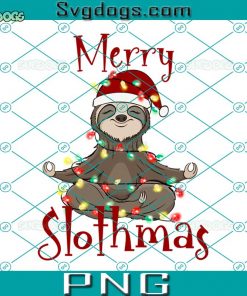 Merry Slothmas PNG, Sloth Christmas PNG, Animal Funny Cute PNG, Sloth PNG