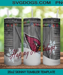 Arizona Cardinals Happy Holidays 20oz Skinny Tumbler Template PNG, Arizona Football Tumbler PNG File Digital Download