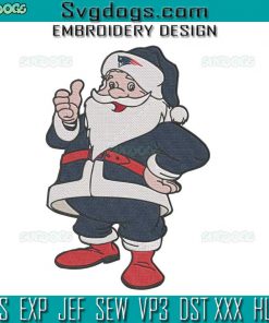 NFL Patriots Santa Embroidery Design File, Football Team Christmas Embroidery Design File