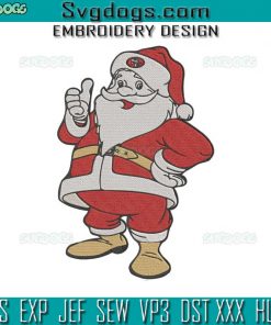 NFL San Francisco 49ers Santa Embroidery Design File, Santa Christmas Embroidery Design File