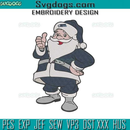 NFL Seattle Seahawks Santa Embroidery Design File, Santa Football Team Embroidery Design File