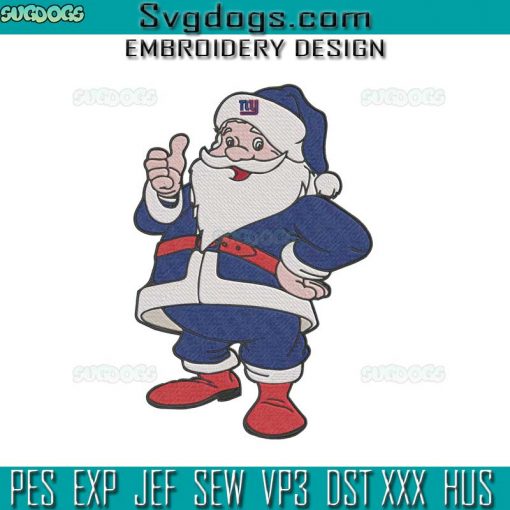 New York Giants NFL Santa Embroidery Design File, Football Team Santa Embroidery Design File