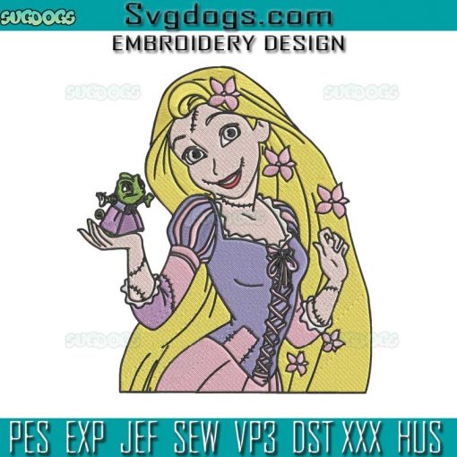 Rapunzel Halloween Embroidery Design File, Rapunzel Princess Embroidery Design File