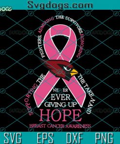 Arizona Cardinals Breast Cancer SVG, Cardinals Mascot SVG, Arizona Cardinals SVG, Breast Cancer SVG DXF EPS PNG