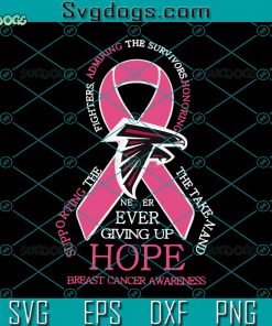 Atlanta Falcons Breast Cancer SVG, Football Breast Cancer Awareness SVG, Atlanta Falcons SVG DXF EPS PNG