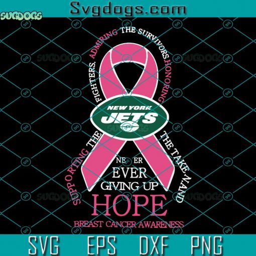 New York Jets Breast Cancer SVG, Support The Fighters Breast Cancer SVG, New York Jets Cancer Awareness SVG DXF EPS PNG