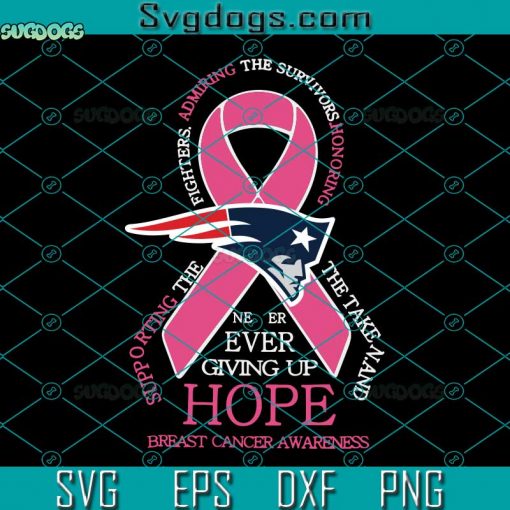 New England Patriots Breast Cancer SVG, Cancer Ribbon SVG, New England Cancer Awareness SVG DXF EPS PNG