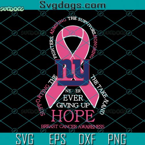 New York Giants Breast Cancer SVG, New York Cancer Awareness SVG, Fight Cancer SVG DXF EPS PNG